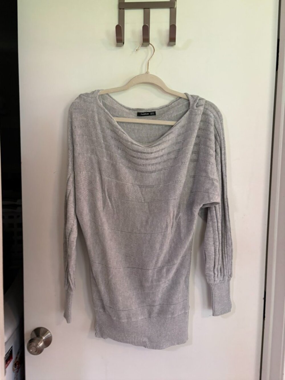 PattyBoutik Gray Cowl Neck Dolman Knit Sweater Women's M